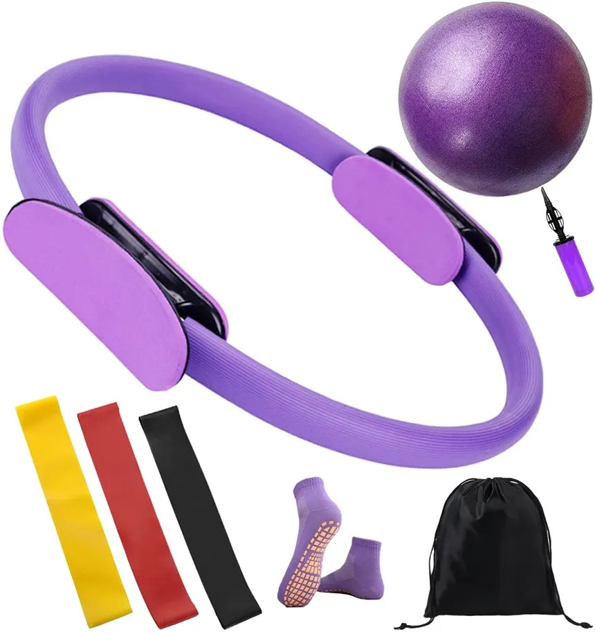 Pilates ring, bands and props